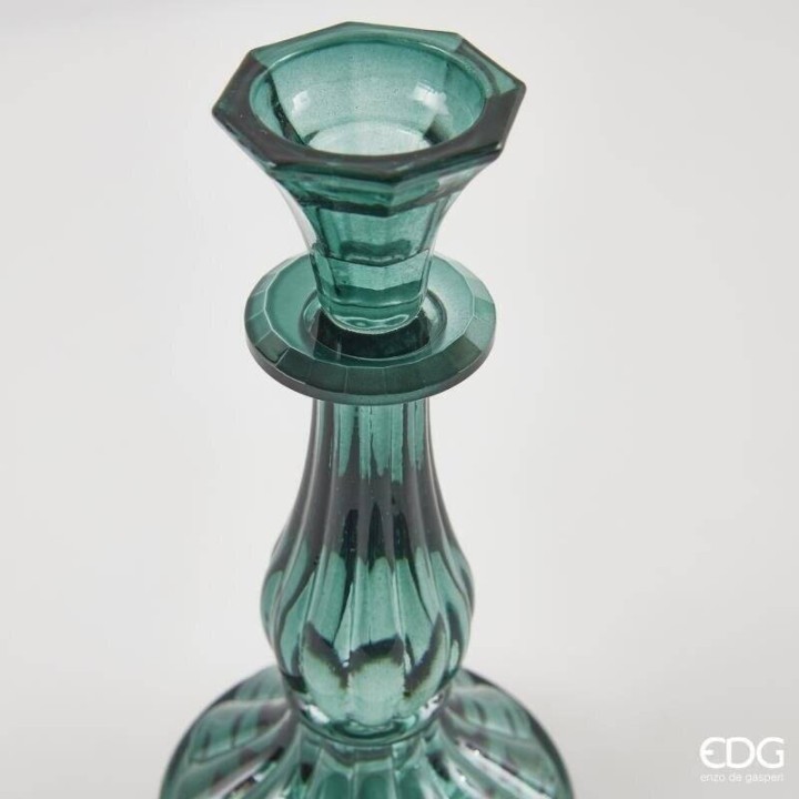EDG Candeliere in crystal glass verde alto 22 cm