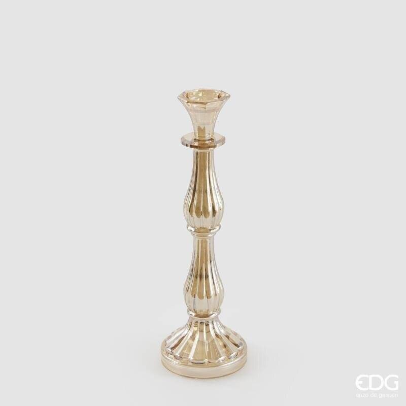 Candeliere Sinuoso in Cristallo EDG Ambra H31 cm Design Raffinato