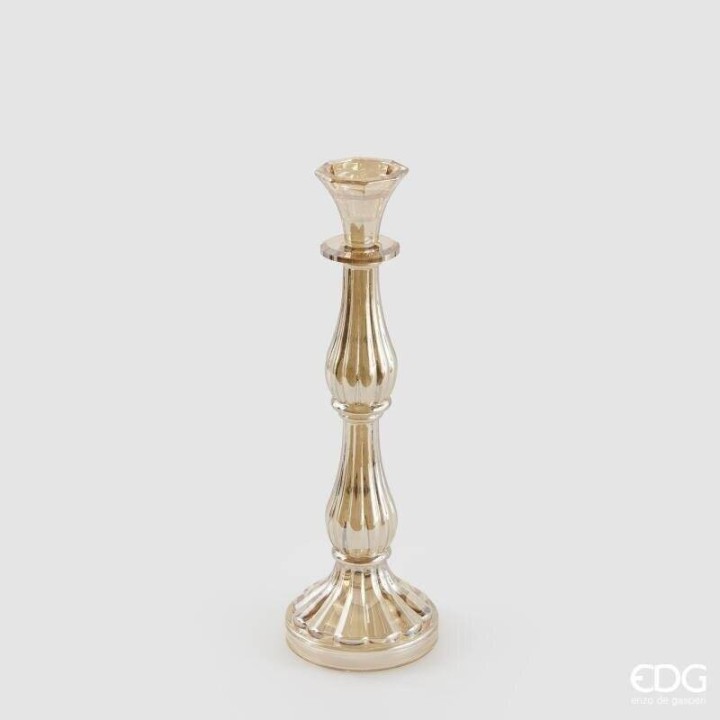 EDG Enzo De Gasperi Candeliere sinuoso ambra alto 31 cm
