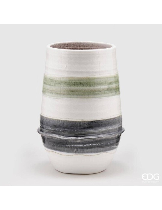Vaso Fenice Fasce EDG in Ceramica Decorativa H50 cm Design Raffinato