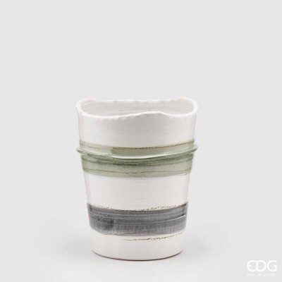 Vaso Fenice Fasce EDG in Ceramica H32 cm Decorativo di...