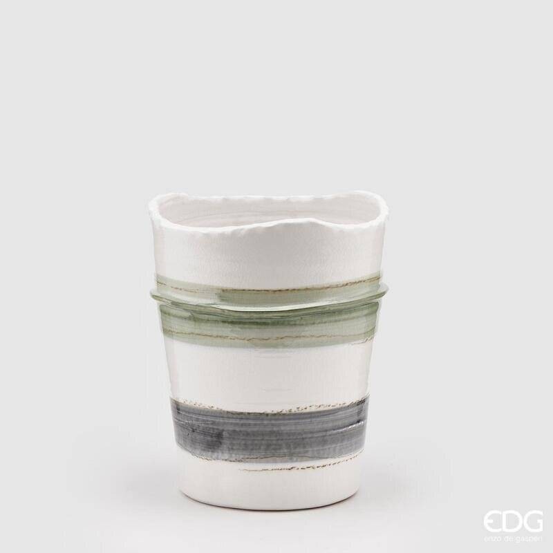 Vaso Fenice Fasce EDG in Ceramica H32 cm Decorativo di Design