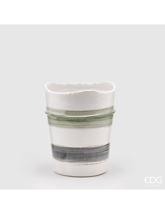 Vaso Fenice Fasce EDG in Ceramica H32 cm Decorativo di Design