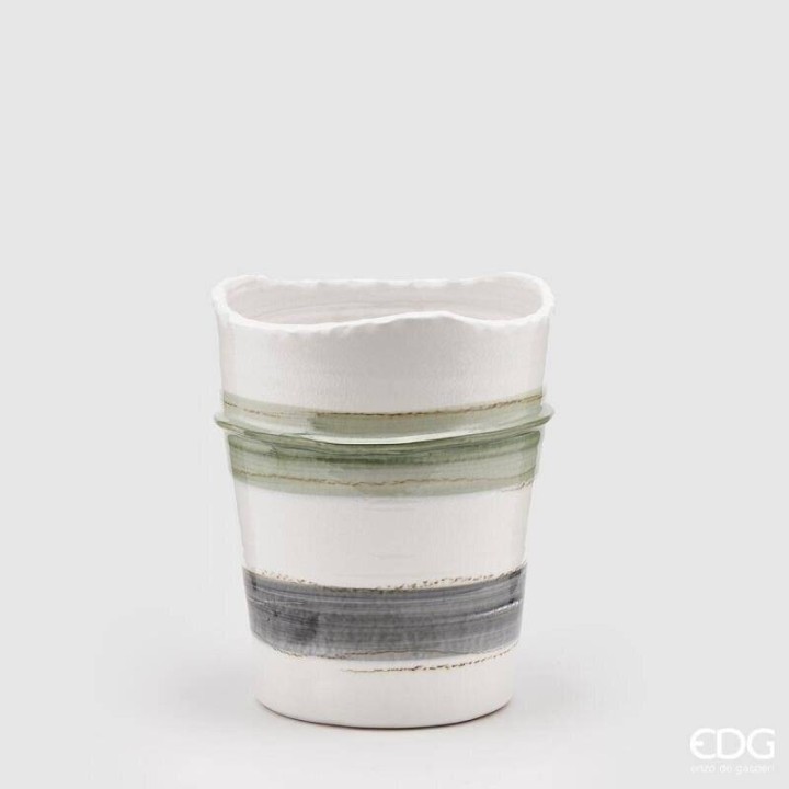EDG Enzo De Gasperi Vaso Fenice Fasce ceramica alto 32 cm