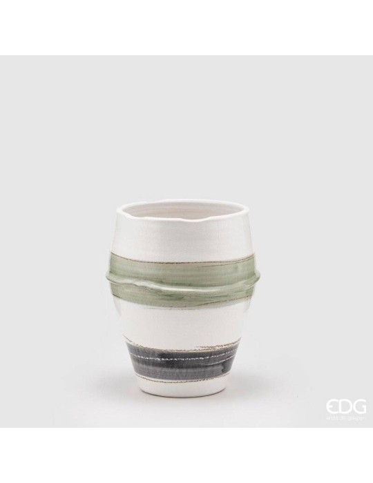 Vaso Fenice Fasce EDG in Ceramica H29 cm Design Elegante