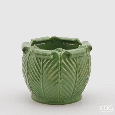 Vaso Freaky Foglie EDG Verde D24 H20 cm Decorativo Design...