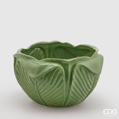 Vaso Decorativo Freaky Foglie Verde EDG in Gres H18 D31,5 cm