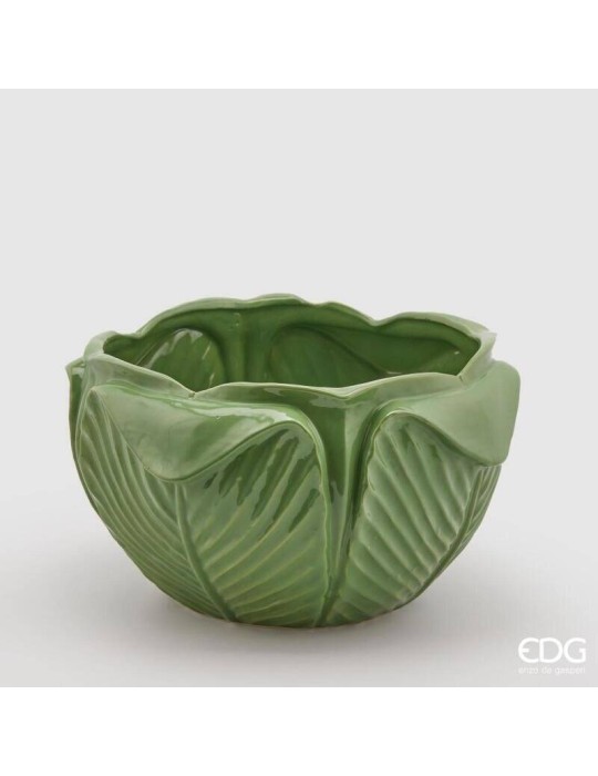 Vaso Decorativo Freaky Foglie Verde EDG in Gres H18 D31,5 cm