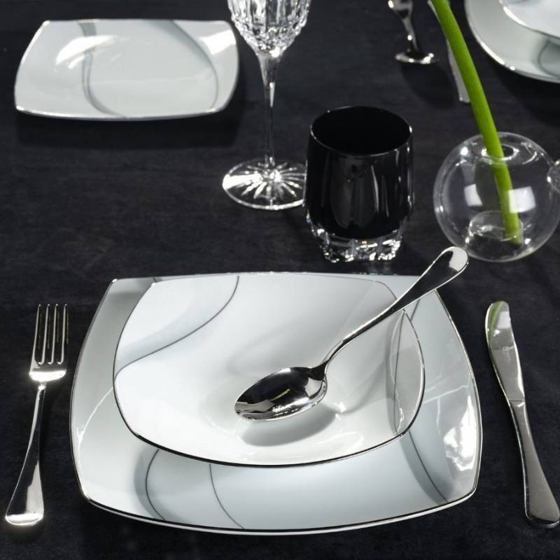 Servizio Tavola 40 Pezzi Square Nebula Platino...
