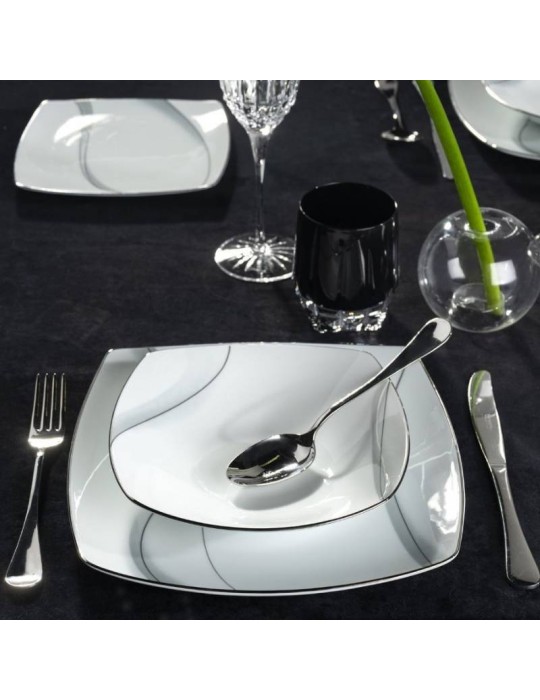 Servizio Tavola 40 Pezzi Square Nebula Platino...