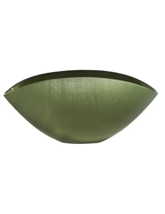 Centrotavola Verde Giada 38×11 cm Onlylux Burano | Vetro Soffiato Artigianale