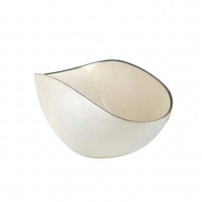 Centrotavola Burano 28x14 cm Perla Filo Platino Onlylux |...