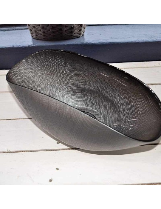 Centrotavola Burano Onlylux 38x11 cm Metal Grey in Vetro Artistico