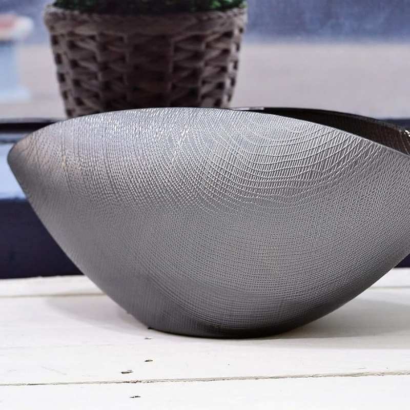 Centrotavola Burano Onlylux 38x11 cm Metal Grey...
