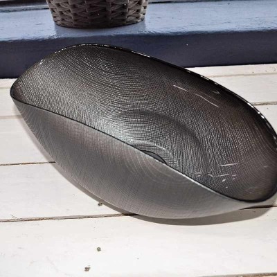 Coppa Burano Onlylux 28x14 cm Metal Grey in Vetro Artistico