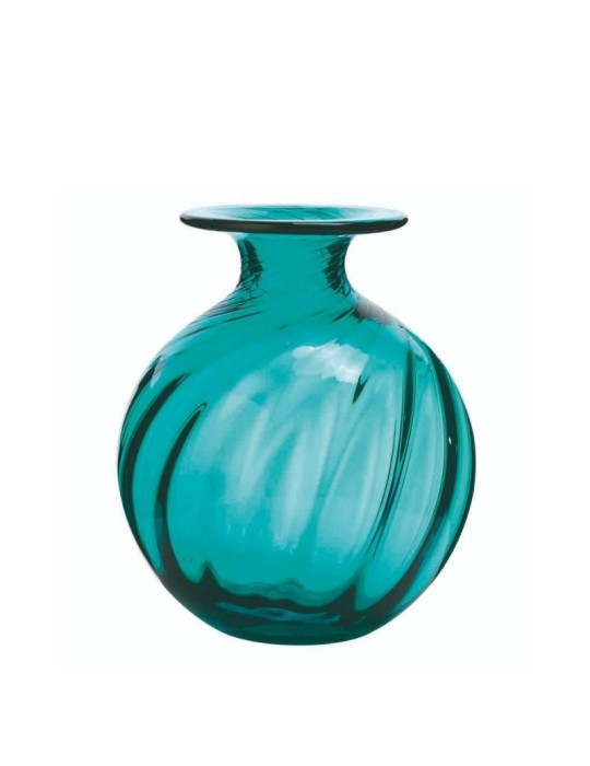 Vaso Elios Onlylux Light Blu H15 cm in Vetro Soffiato