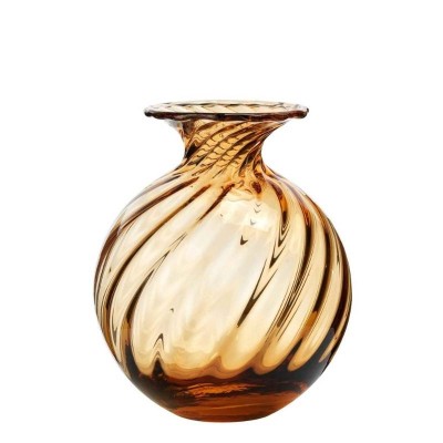 Vaso Elios Onlylux Ambra H15 cm in Vetro Soffiato