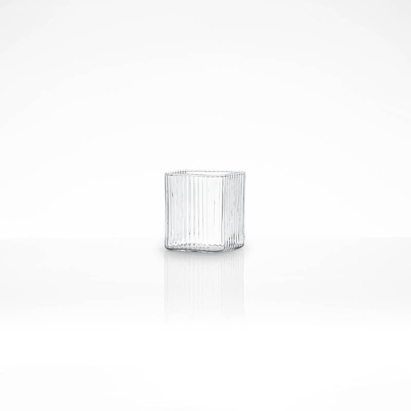 Groove Set 6 Tumbler Quadrati in Vetro Borosilicato KnIndustrie