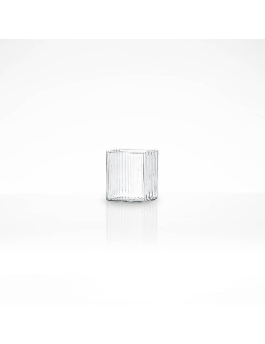 Groove Set 6 Tumbler Quadrati in Vetro Borosilicato KnIndustrie