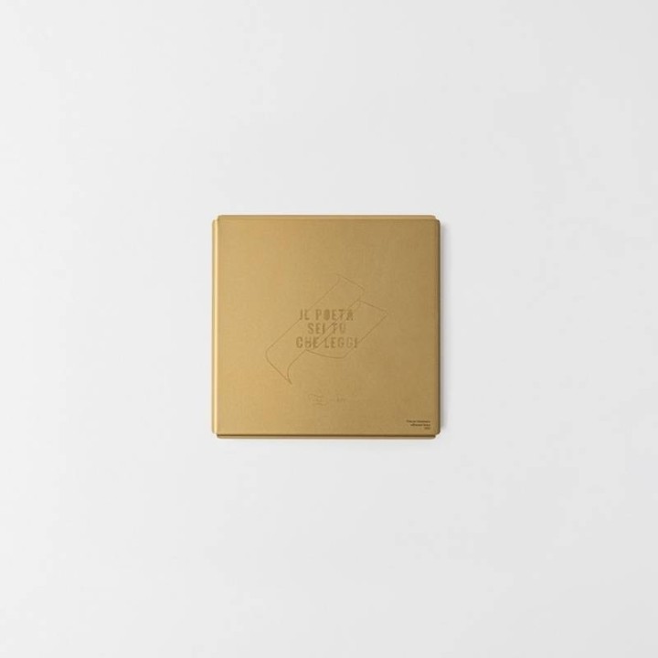 KnIndustrie Vassoio Storm champagne in alluminio 20 × 20 cm