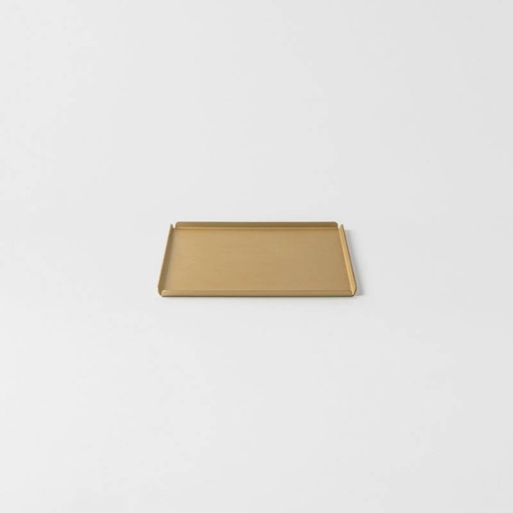 KnIndustrie Vassoio Storm champagne in alluminio 20 × 20 cm