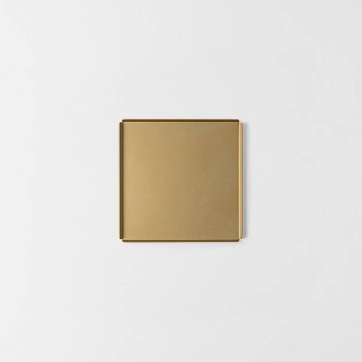 KnIndustrie Vassoio Storm champagne in alluminio 20 × 20 cm