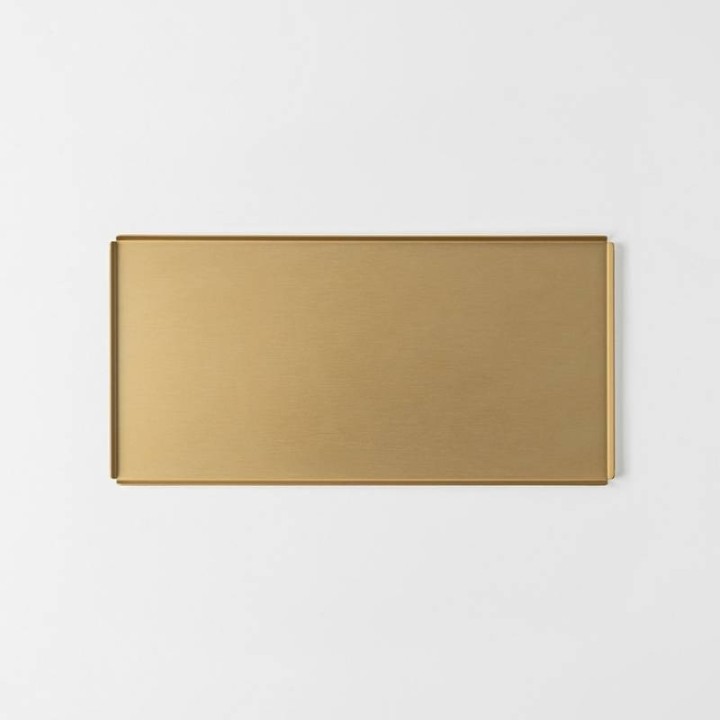 KnIndustrie Vassoio Storm champagne in alluminio 40 × 20 cm