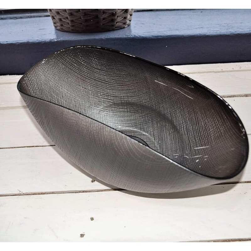 Coppa in Vetro Metal Gray 20x12 cm Onlylux Burano
