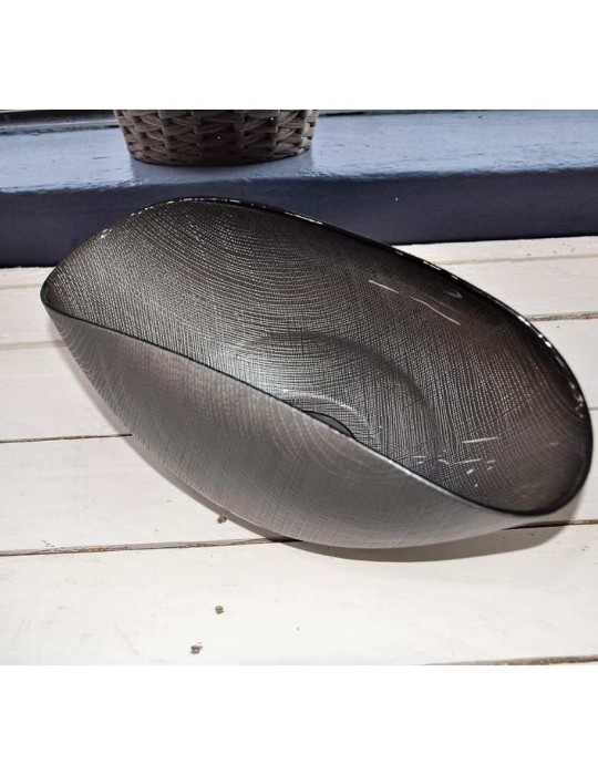 Coppa in Vetro Metal Gray 20x12 cm Onlylux Burano