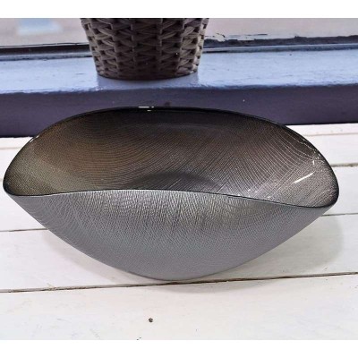 Coppa in Vetro Metal Gray 20x12 cm Onlylux Burano