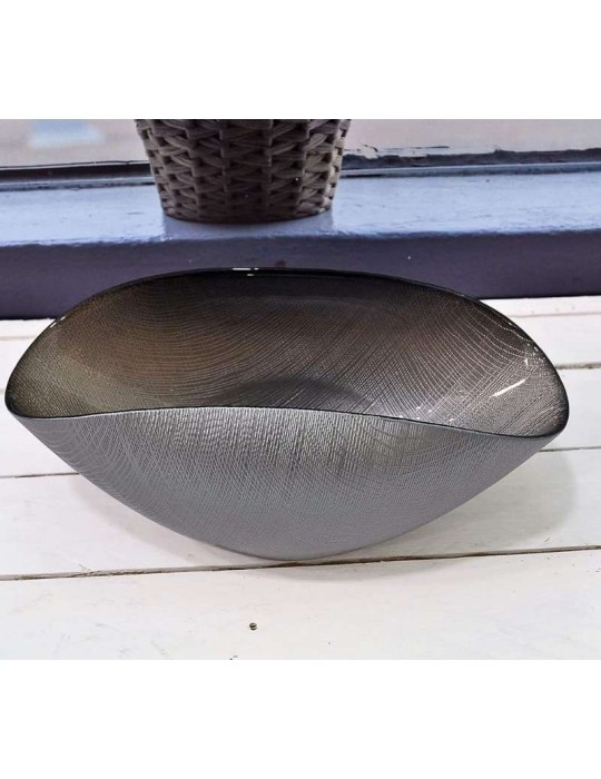 Coppa in Vetro Metal Gray 20x12 cm Onlylux Burano