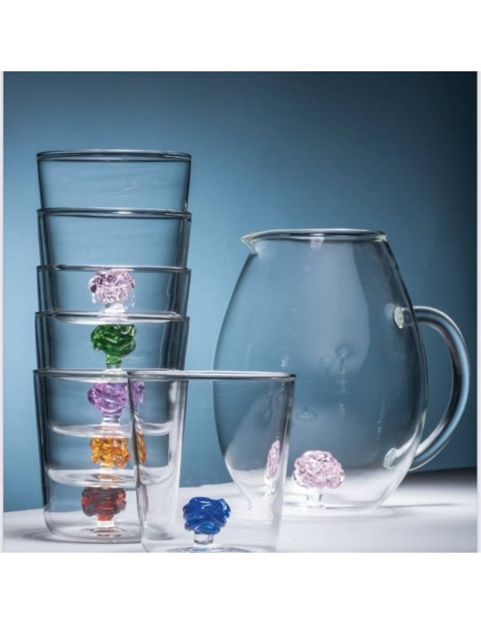 Set 6 Bicchieri “Il Nodo dell’Amore” Onlylux in Vetro Soffiato Colorato