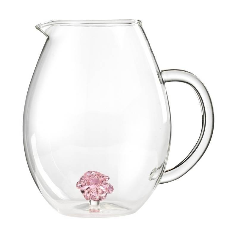 Brocca “Il Nodo dell’Amore” Rosa Onlylux in Vetro Borosilicato 1600 ml