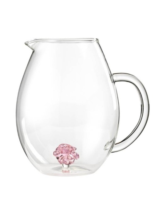 Brocca “Il Nodo dell’Amore” Rosa Onlylux in Vetro Borosilicato 1600 ml