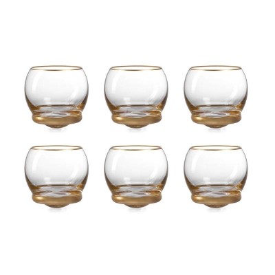 Set 6 Bicchieri Basculanti Old Fashion Oro Trottola...