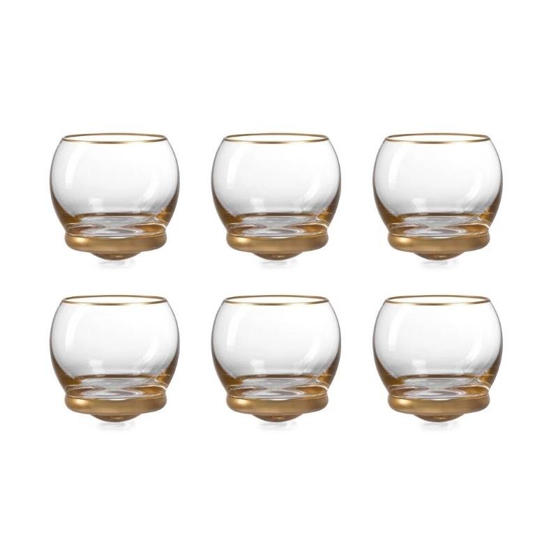 Set 6 Bicchieri Basculanti Old Fashion Oro Trottola Luxury Onlylux