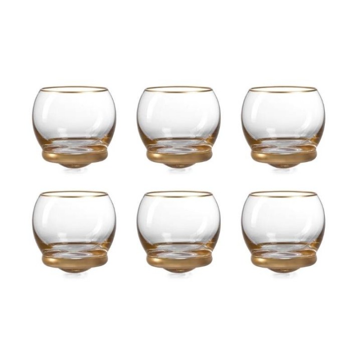 Onlylux Set di 6 bicchieri basculanti Trottola Luxury oro