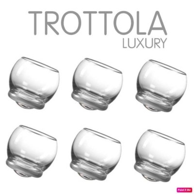 Set 6 Bicchieri Basculanti Old Fashion Argento Trottola...