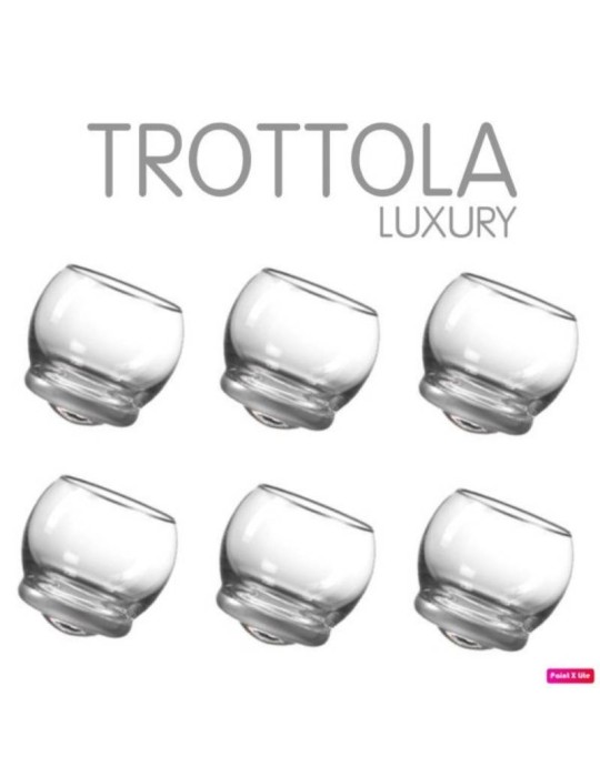 Set 6 Bicchieri Basculanti Old Fashion Argento Trottola Luxury Onlylux