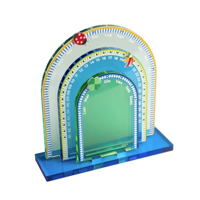 Calendario Perpetuo Sibilla Blu Vesta Home in Cristallo Acrilico