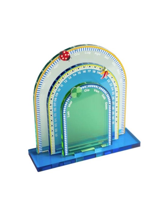 Calendario Perpetuo Sibilla Blu Vesta Home in Cristallo Acrilico
