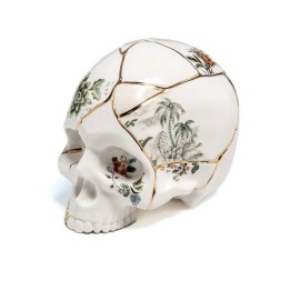Seletti Skull Kintsugi porcellana e oro