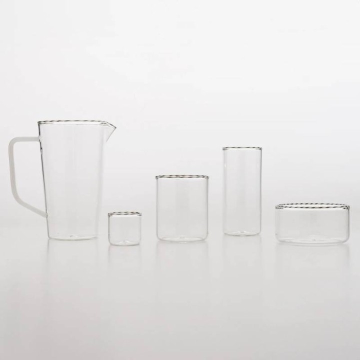 Zafferano Set di 6 tumbler junior Intrecci bianco e nero