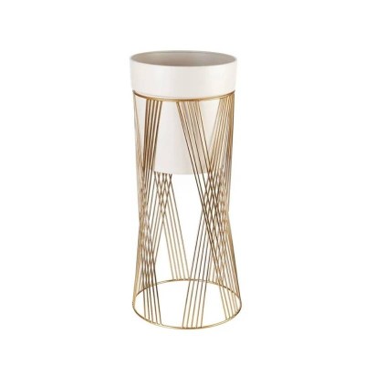 Cache-pot Grande in Metallo Bianco e Oro – Design...