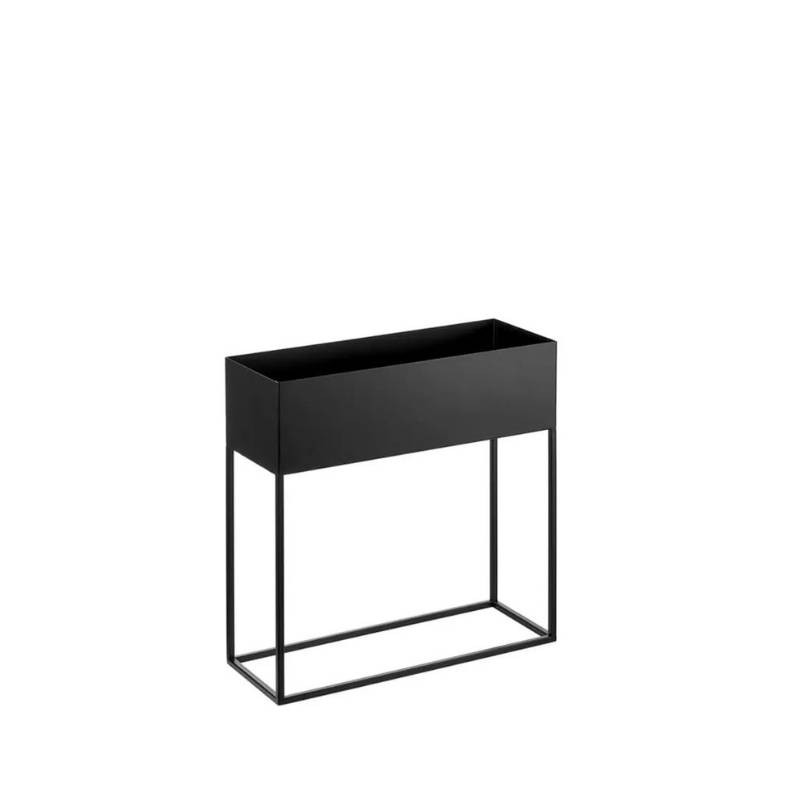Cache-pot Rettangolare Piccolo in Metallo Nero – Design Urban Minimal | L’Oca Nera