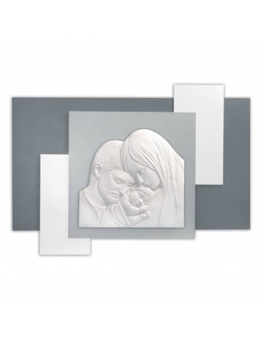 Quadro Sacra Famiglia Moderno Grande Bongelli Preziosi – Capezzale in Legno e Marmorino 100x57 cm