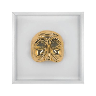 Quadro Maschera Pulcinella Bianco e Oro BONGELLI Preziosi...