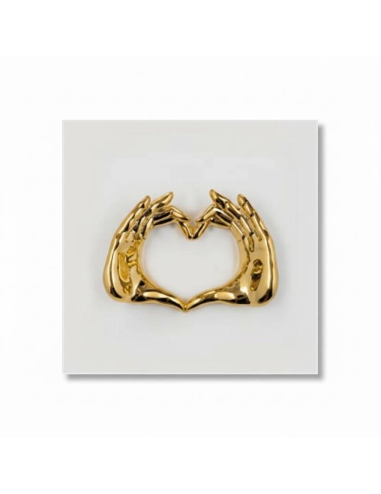 Quadretto Mani Cuore Bianco e Oro BONGELLI Preziosi – 16x16 cm