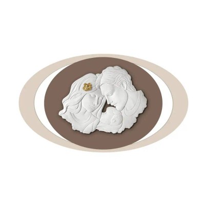 Quadro Famiglia Ovale Marrone con Fiore Dorato BONGELLI...