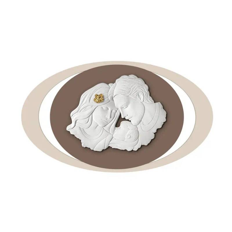 Quadro Famiglia Ovale Marrone con Fiore Dorato BONGELLI Preziosi – 100x60 cm